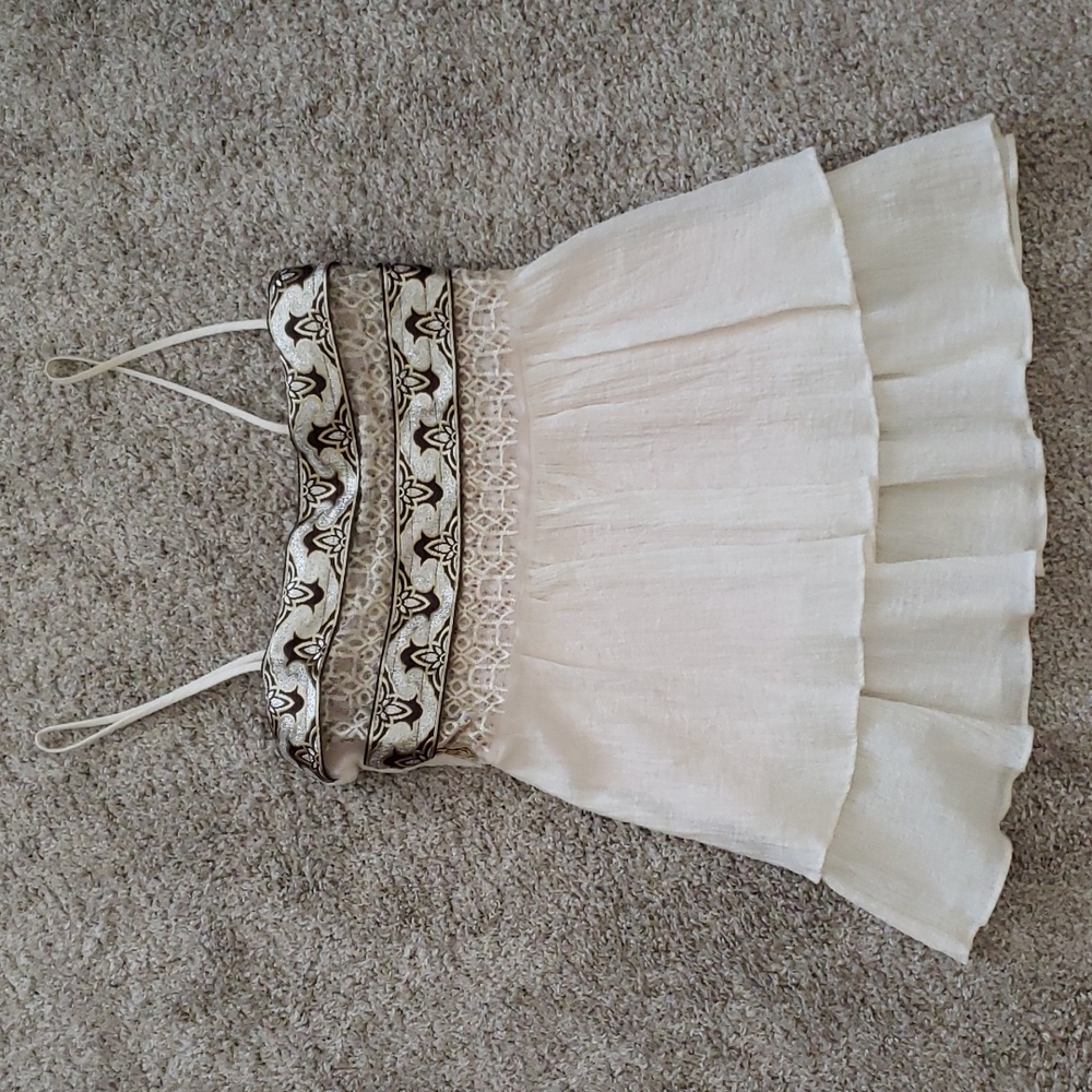 LUCCA WOMEN'S SUMMER BEADED TIERED TOP WITH SPAGHETTI STRAPS
